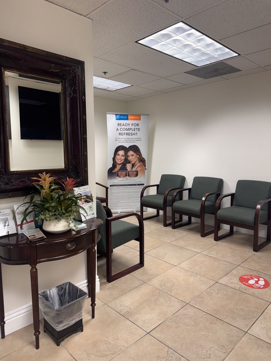 Waiting area with seating at the Encino dental office